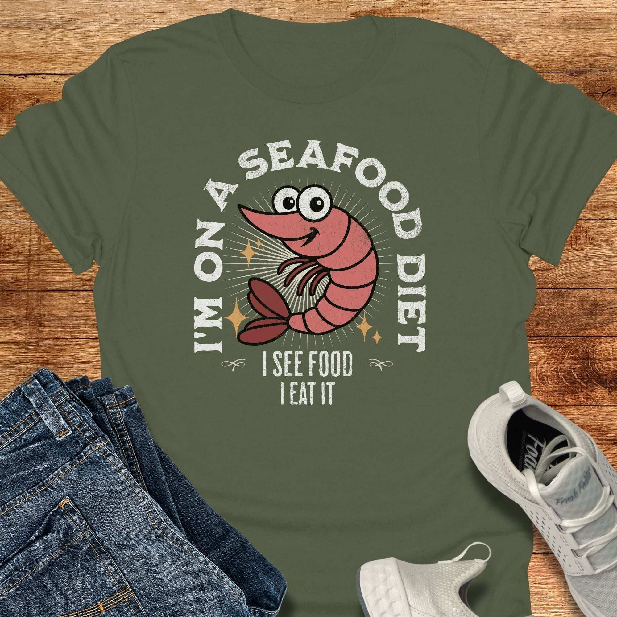 I'm On A Seafood Diet Dad Joke Unisex T-Shirt